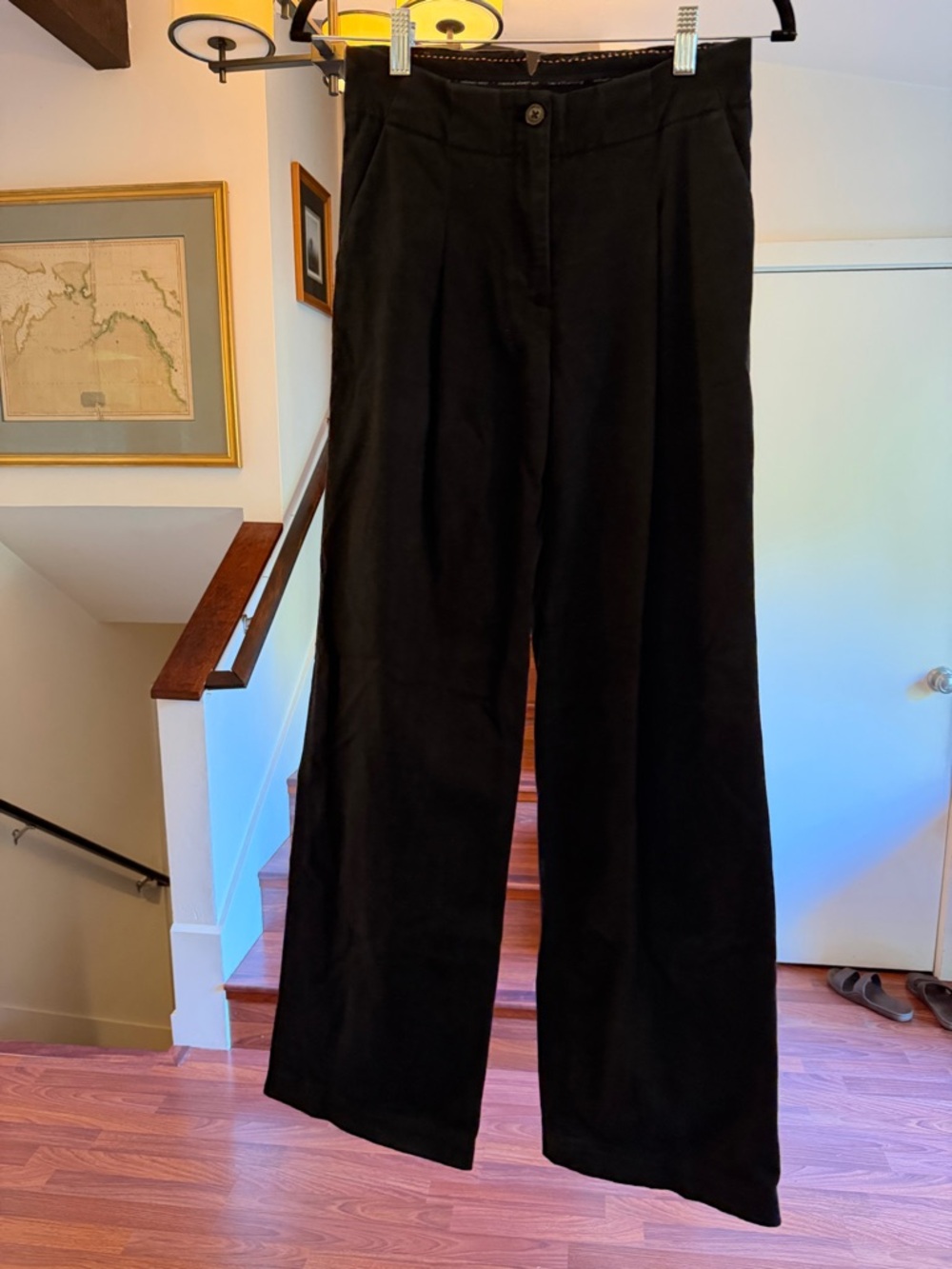 Anthropologie Black Wide-Leg Trousers